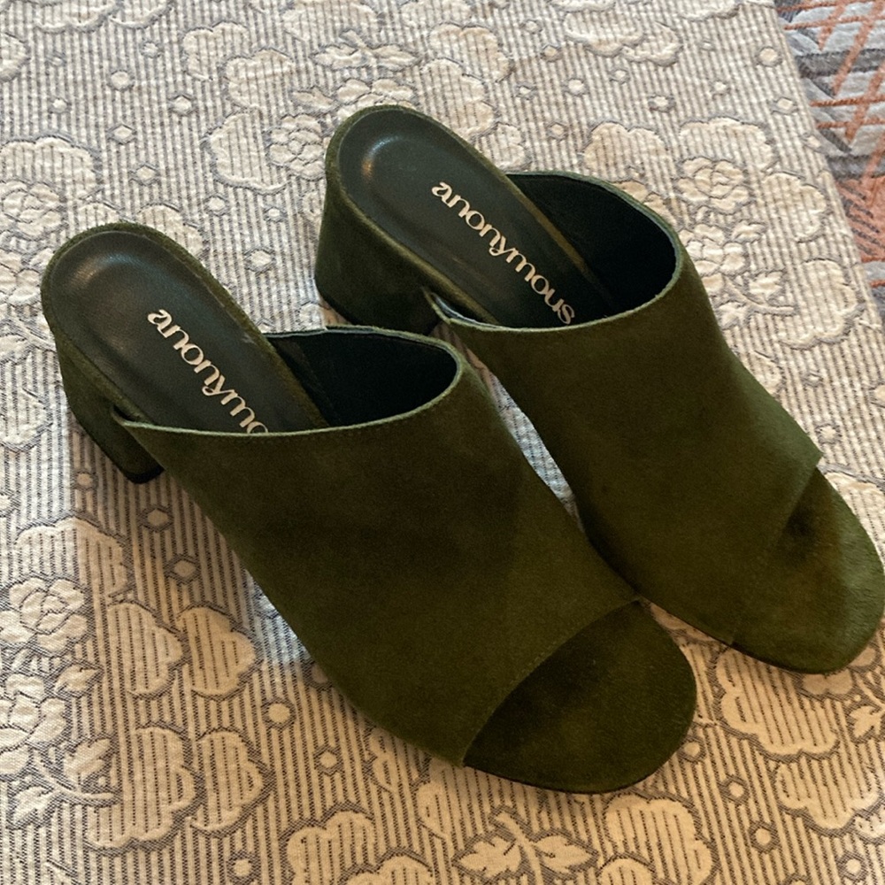 Anonymous Copenhagen Olive Green Women's Mules